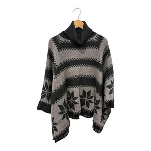 525 America Cashmere Wool Blend Turtleneck Poncho